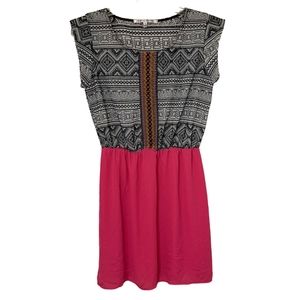 Collective Concepts Boho Pink Embroidered Dress Size S